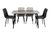 Picture of SAROTO 51" Sintered Stone Top 5PC Dining Set (Matte Grey Table)
