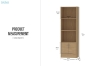 Picture of MOOK 71"x22.5" 3-Tier Bookshelf (Light Oak)