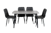 Picture of SAROTO 51" Sintered Stone Top 5PC Dining Set (Matte Grey Table)
