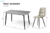 Picture of SAROTO 51" Sintered Stone Top 5PC Dining Set (Matte Grey Table + 4 Creamy White Chairs)