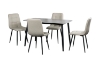 Picture of SAROTO 51" Sintered Stone Top 5PC Dining Set (Matte Grey Table + 4 Creamy White Chairs)