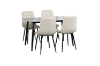 Picture of SAROTO 51" Sintered Stone Top 5PC Dining Set (Matte Grey Table + 4 Creamy White Chairs)