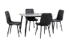 Picture of SAROTO 51" Sintered Stone Top 5PC Dining Set (Matte Grey Table + 4 Charcoal Chairs)