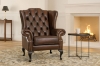 Picture of WILLIFORD 100% Genuine Leather Chesterfield High Back Wing Armchalr/Sofa Chair (Tobacco)