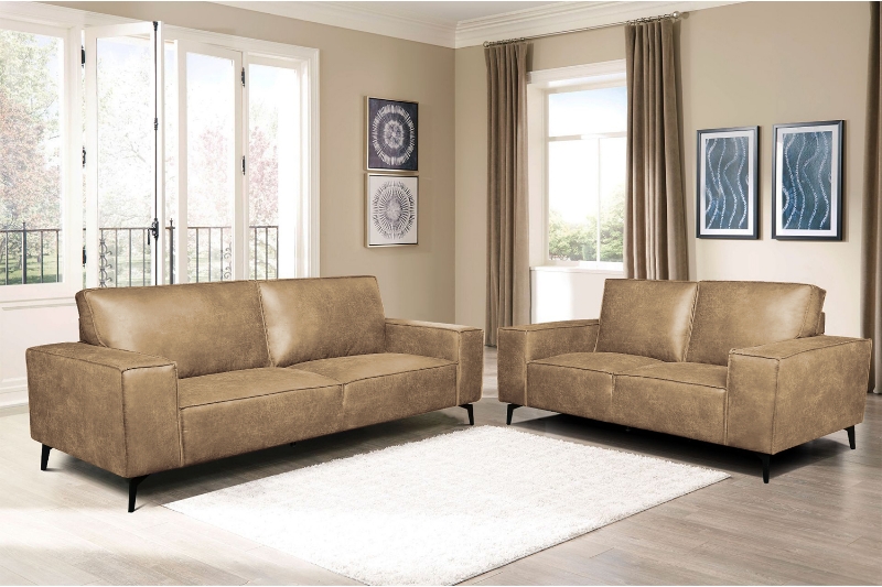 Picture of EASTWOOD Air Leather Sofa Range (Brown) - Loveseat+Sofa Set 