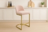 Picture of Kalay 23" Height Bar Stool with Golden Finish Base  for Customized Height Counter Top Only (Pink) 