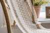 Picture of 376-005 Jute-Striped Woven Table Runner/Bed Runner with Tassel - 78.5"x12"