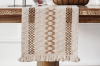 Picture of 376-006 Jute-Striped Woven Table Runner/Bed Runner with Tassel - 94.5"x12"