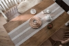 Picture of 376-008 Jacquard Geometric Pattern Table Runner/Bed Runner (Light Brown) -  94.5"x13"