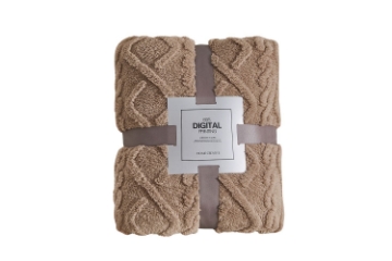 Picture of Soft Jacquard Pattern Blanket Multiple Colours (78.5"x59") - Brown