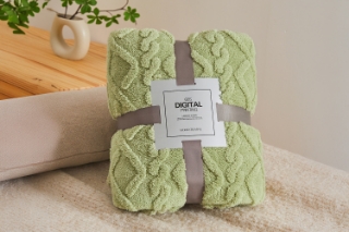 Picture of Soft Jacquard Pattern Blanket Multiple Colours (78.5"x59") - Green
