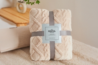 Picture of Soft Jacquard Pattern Blanket Multiple Colours (78.5"x59") - Beige