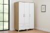 Picture of DUBLIN 3-Door 2-Drawer Wardrobe (White + Oak Color)
