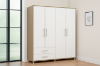 Picture of DUBLIN 4-Door 2-Drawer Wardrobe (White + Oak Color) 