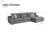 Picture of HAYVA Feather-Filled Fabric Sectional Sofa - Chaise Facing Left