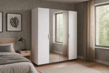 Picture of OLGA 4-Doors Wardrobe with Full-Length Mirror