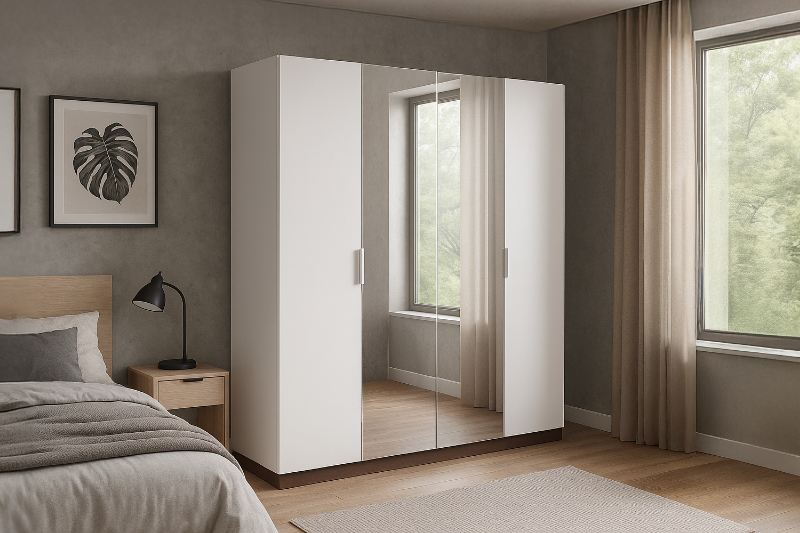 Picture of OLGA 4-Doors Wardrobe with Full-Length Mirror