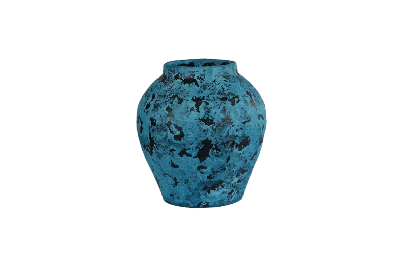 Picture of 363-010 Abstract Art Blue and Black Ceramic Vase