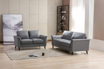 Picture of GROVA 3/2 Seater Air Leather Sofa Range - Loveseat+Sofa Set