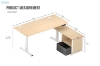 Picture of NEXUS 63" Electric Height-Adjustable Standing Desk With Side Cabinet Shelf & LED Display & USB Charging Port (Oak)