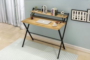 Picture of REIDUN 39.5" Dual-Tier Office Desk with Foldable Top shelf