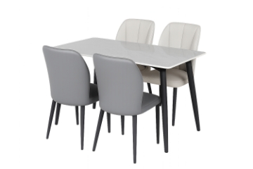 Picture of MIKASA 47" Sintered Stone Top 5PC Dining Set (Grey Table)
