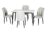 Picture of MIKASA 47" Sintered Stone Top 5PC Dining Set (Crisp-White Table + 4 Light Grey Chairs)