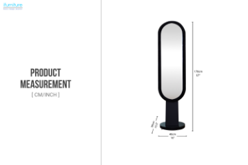 Picture of FAYLEN H67" Swivel Base Stand Mirror(Black) 