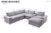 Picture of LUXEON Sectional Modular Sofa Range with Ottoman & Storage Console Hidden Cup Holders & Wireless Charging & USB Ports
