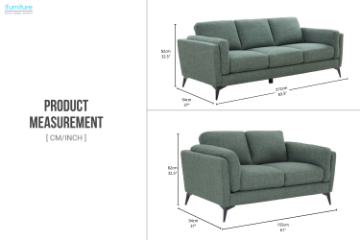 Picture of MARLOW 3/2 Seater Fabric Sofa Range (Moss Green)