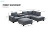 Picture of OSAKA Sectional Sofa with Storage Ottoman, Flip-Back Hidden Cup Holders & USB Port (Grey)