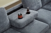 Picture of OSAKA Sectional Sofa with Storage Ottoman, Flip-Back Hidden Cup Holders & USB Port (Grey)