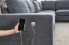 Picture of OSAKA Sectional Sofa with Storage Ottoman, Flip-Back Hidden Cup Holders & USB Port (Grey)
