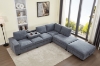 Picture of OSAKA Sectional Sofa with Storage Ottoman, Flip-Back Hidden Cup Holders & USB Port (Grey)