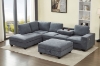 Picture of OSAKA Sectional Sofa (Grey) - Chaise Facing Left with Ottoman