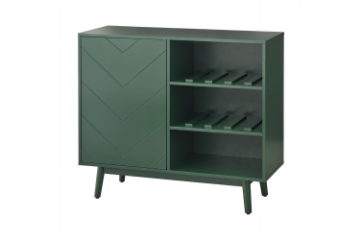 Picture of ISHARA Wine Buffet with Stemware Rack and Solid Wood Legs
