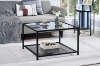 Picture of LINDELL 27.5" Square Tempered Glass Coffee Table with Shelf 