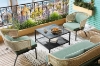Picture of TOBAGO 27" Square Tempered Glass Coffee Table (Black)
