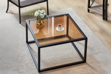 Picture of TOBAGO 27" Square Tempered Glass Coffee Table
