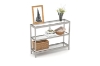 Picture of JOSEF 35.5" Tempered Glass Console Table with 3 Tiers