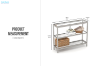 Picture of JOSEF 35.5" Tempered Glass Console Table with 3 Tiers