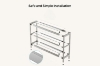 Picture of JOSEF 35.5" Tempered Glass Console Table with 3 Tiers
