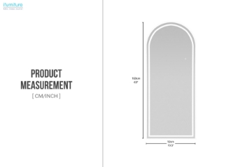 Picture of 339-019 H63" Off White Arch Mirror with LED Light