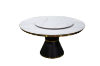 Picture of ORBIT 59" Round White Sintered Stone Dining Table with Lazy Susan