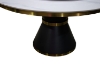 Picture of ORBIT 59" Round White Sintered Stone Dining Table with Lazy Susan