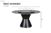 Picture of ORBIT 53" Round Rotating Sintered Stone Top Dining Set (Black Top) - 5PC