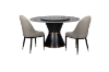 Picture of ORBIT 53" Round Rotating Sintered Stone Top Dining Set (Black Top) - 7PC