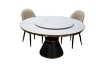 Picture of ORBIT 59" Round Rotating Sintered Stone Top Dining Set (White Top) - 5PC