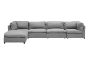 Picture of ASPECT Nappa Fabric Memory Foam Sectional Modular Sofa (Grey) - 5PC Big Combo Set