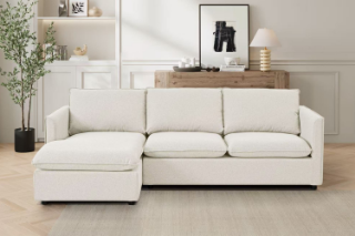Picture of BENDON Fabric Sectional Sofa (Off White) - Chaise Facing Left	